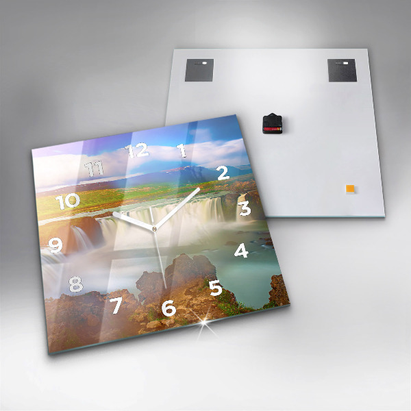 Wanduhr quadratisch Godafoss in Island