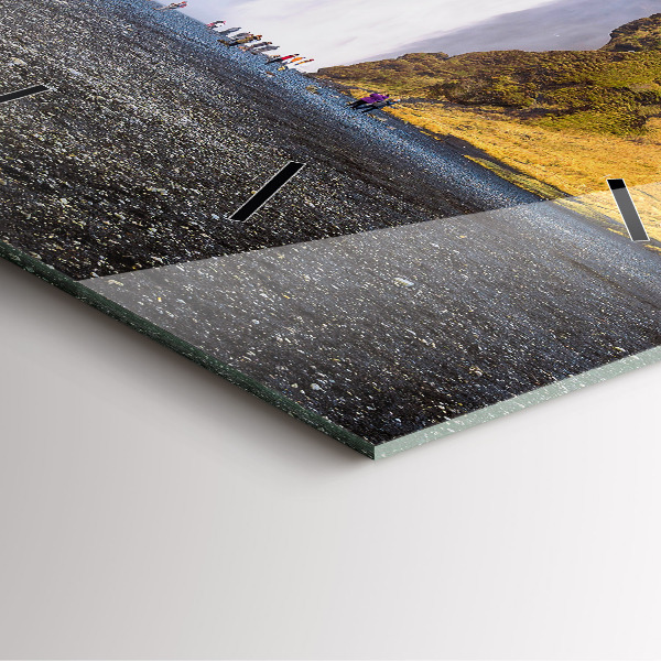 Wanduhr modern quadratisch Wasserfall in Island