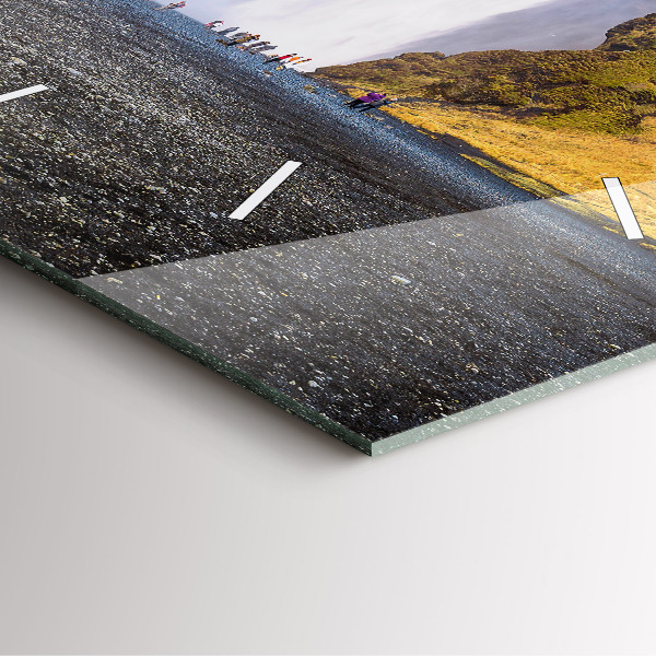 Wanduhr modern quadratisch Wasserfall in Island