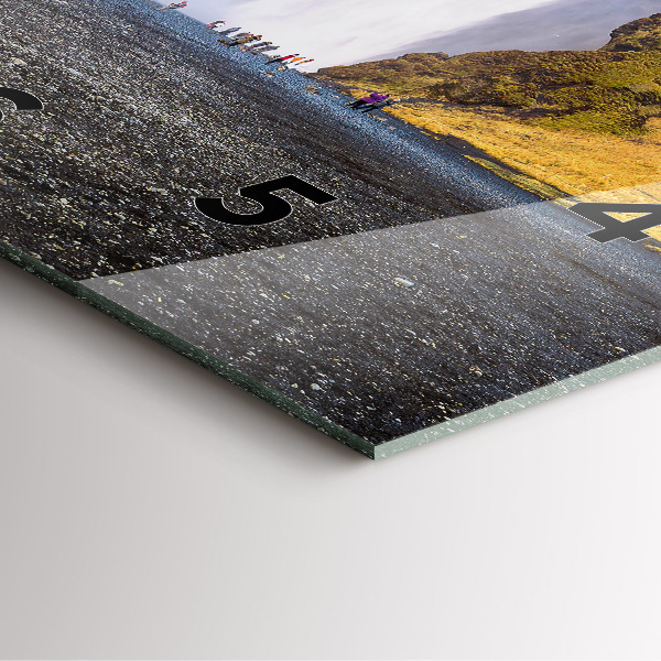 Wanduhr modern quadratisch Wasserfall in Island