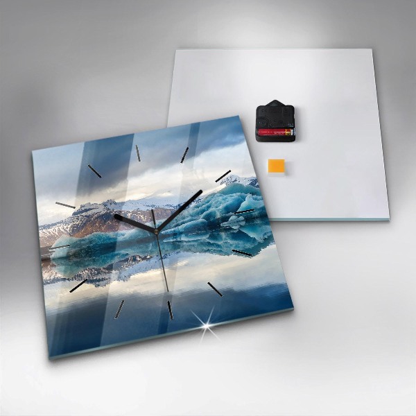 Wanduhr quadratisch Jokulsarlon-See in Island