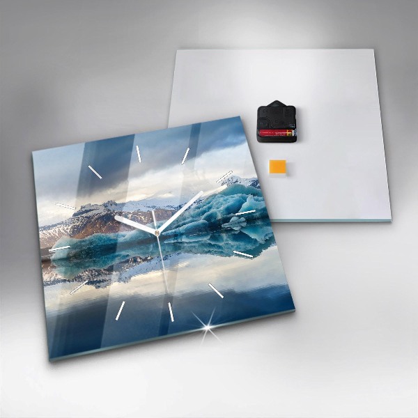 Wanduhr quadratisch Jokulsarlon-See in Island