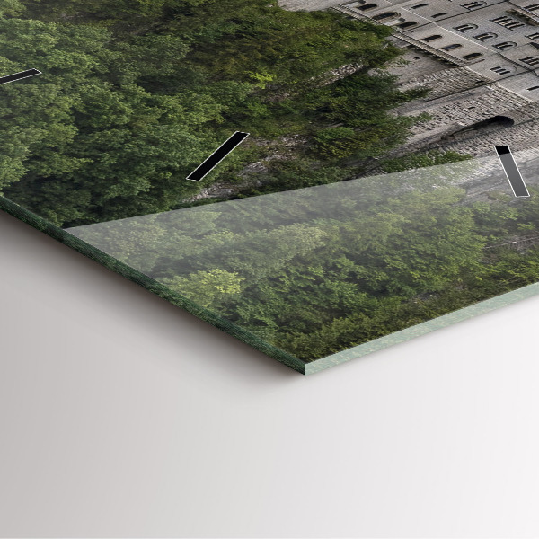 Wanduhr quadratisch mit motiv Schloss Neuschwanstein