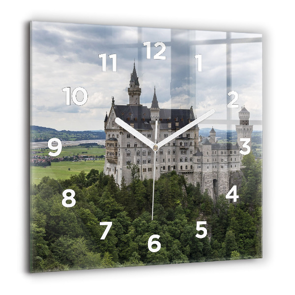Wanduhr quadratisch mit motiv Schloss Neuschwanstein