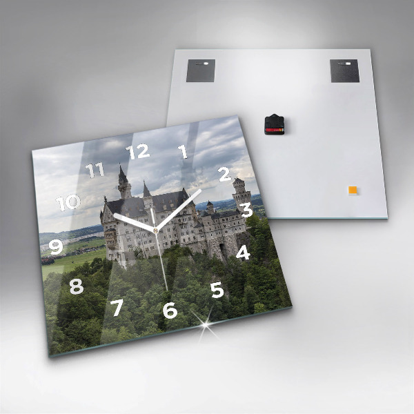 Wanduhr quadratisch mit motiv Schloss Neuschwanstein