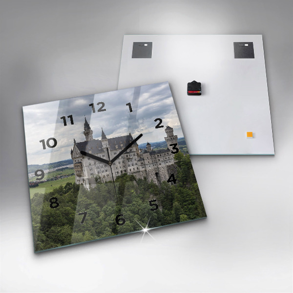 Wanduhr quadratisch mit motiv Schloss Neuschwanstein