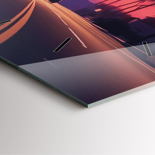 Wanduhr quadratisch Sonnenuntergang in LA