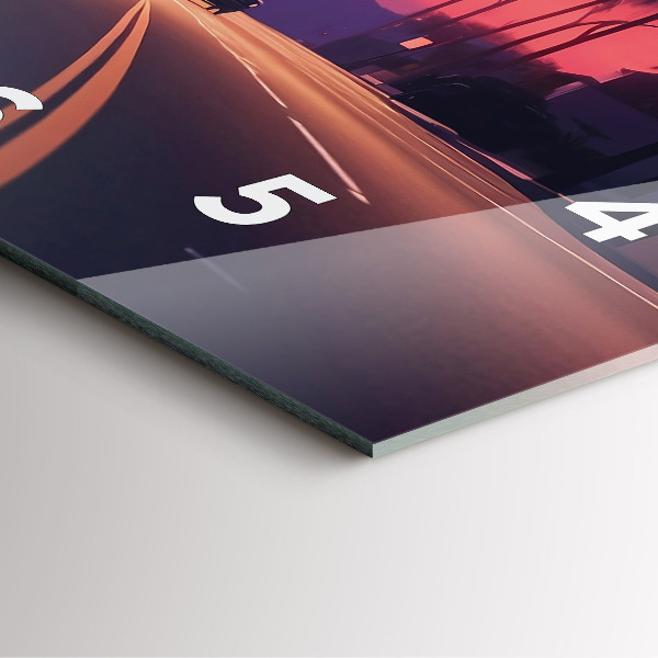 Wanduhr quadratisch Sonnenuntergang in LA