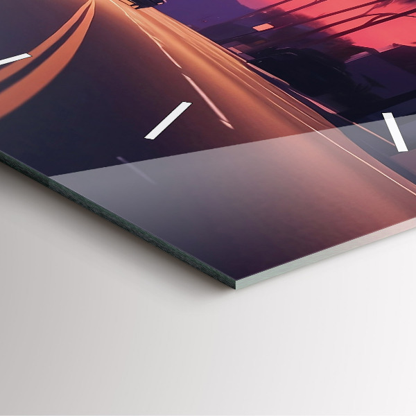 Wanduhr quadratisch Sonnenuntergang in LA