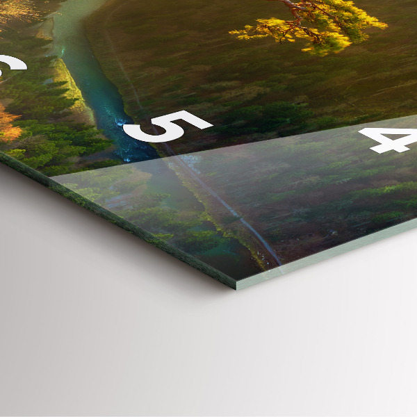 Wanduhr quadratisch mit motiv Sonnenuntergang über den Bergen