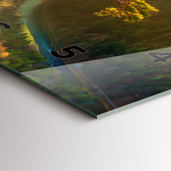 Wanduhr quadratisch mit motiv Sonnenuntergang über den Bergen