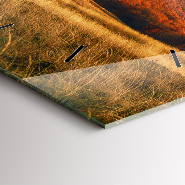 Wanduhr quadratisch Berglandschaft im Herbst