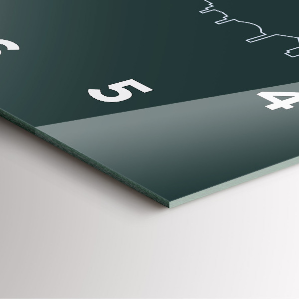 Wanduhr quadratisch mit motiv Line-art der Stadt Brünn