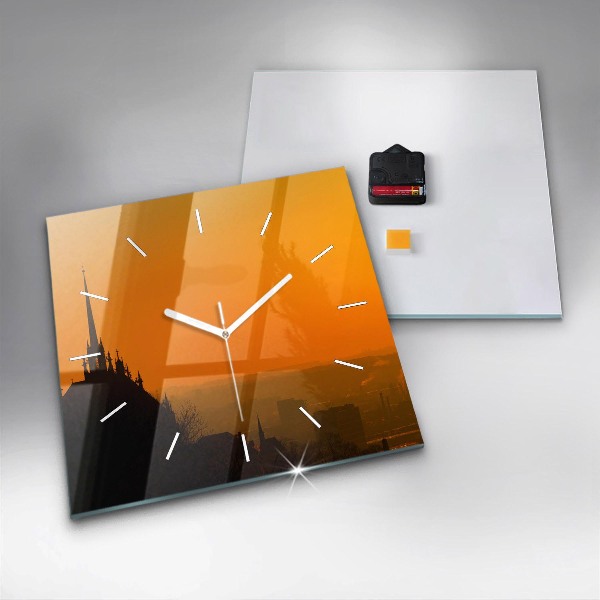 Wanduhr quadratisch Blick auf den Brünner Dom