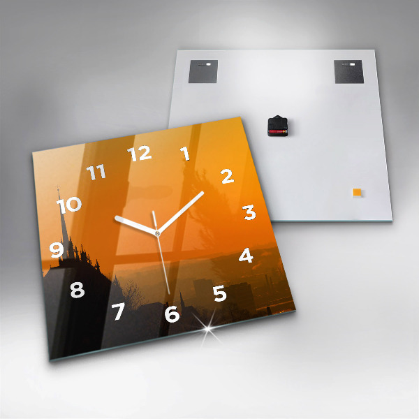Wanduhr quadratisch Blick auf den Brünner Dom