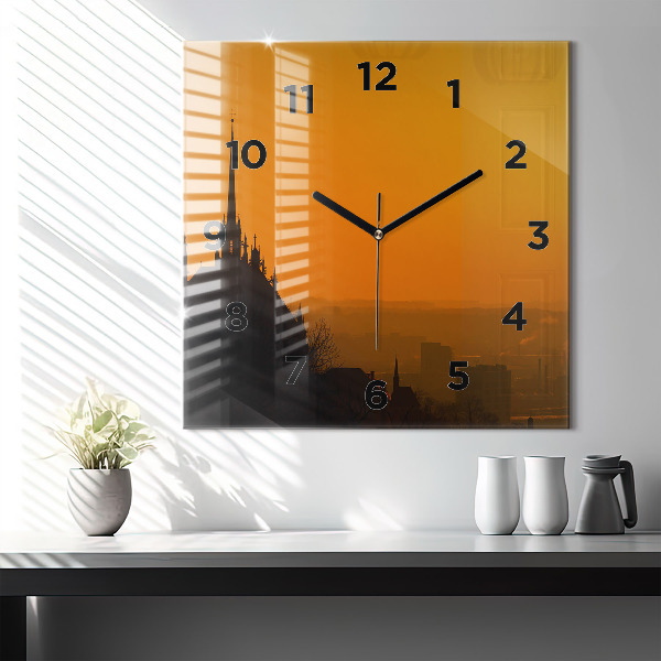 Wanduhr quadratisch Blick auf den Brünner Dom
