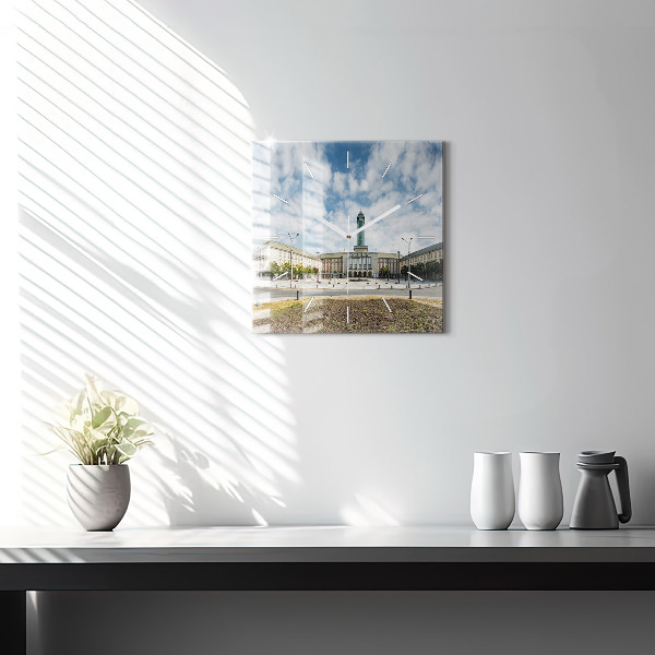 Wanduhr modern quadratisch Panorama von Ostrava