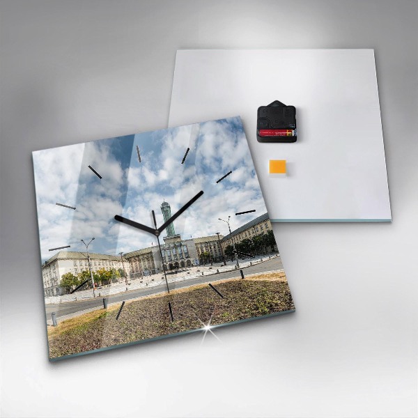 Wanduhr modern quadratisch Panorama von Ostrava