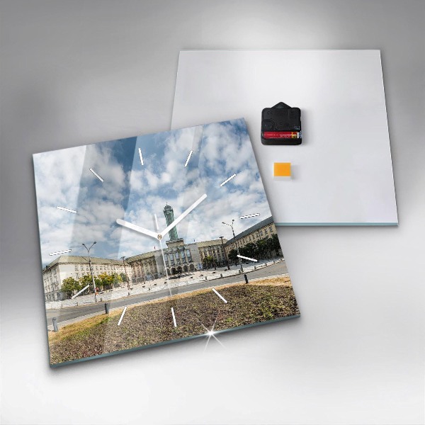 Wanduhr modern quadratisch Panorama von Ostrava