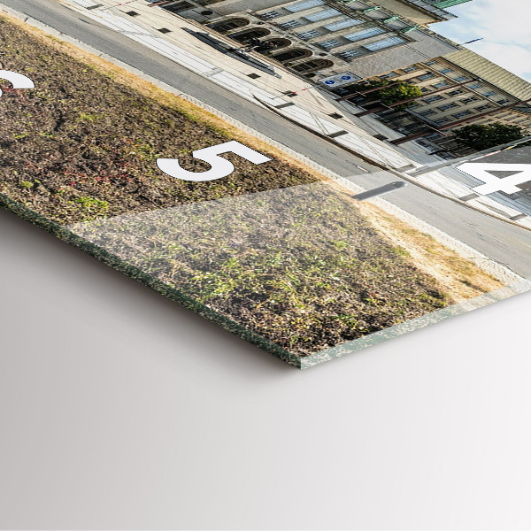 Wanduhr modern quadratisch Panorama von Ostrava