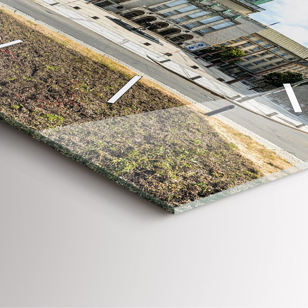 Wanduhr modern quadratisch Panorama von Ostrava