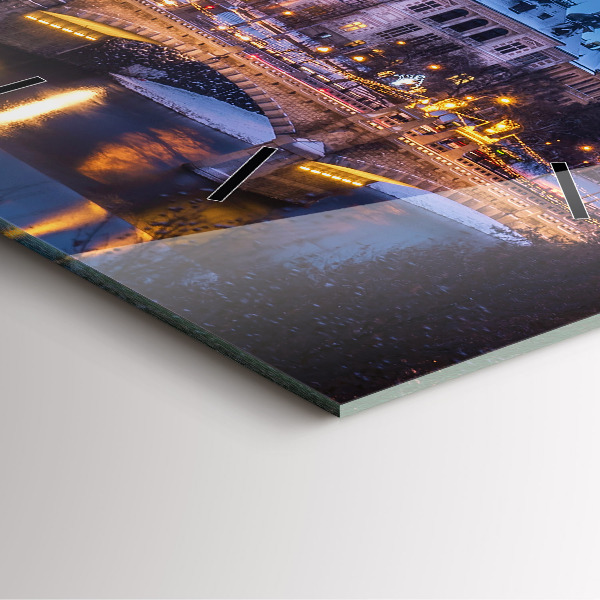 Wanduhr quadratisch mit motiv Panorama von Pilsen