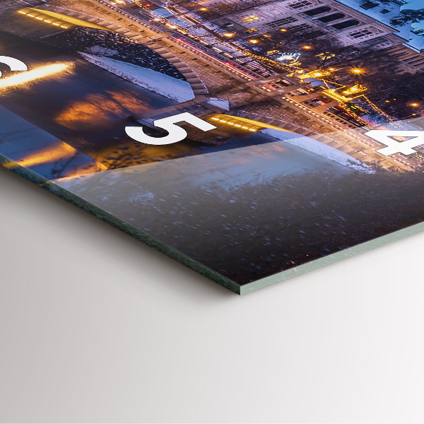 Wanduhr quadratisch mit motiv Panorama von Pilsen