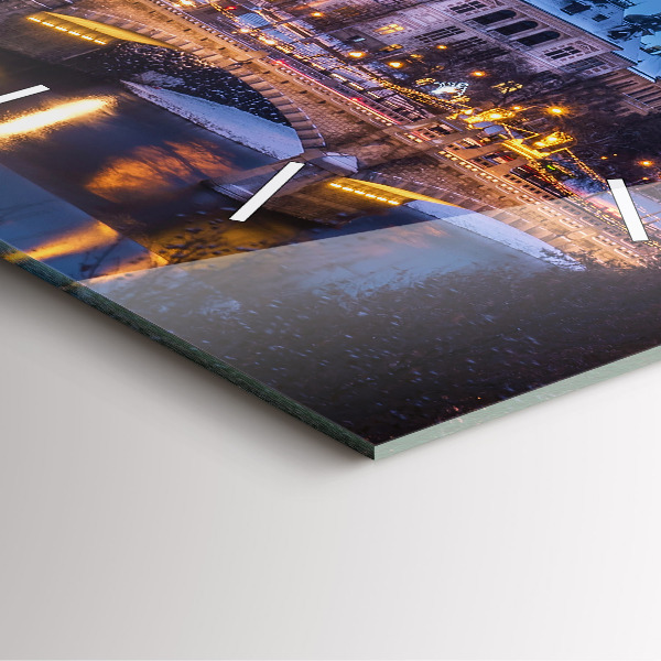 Wanduhr quadratisch mit motiv Panorama von Pilsen