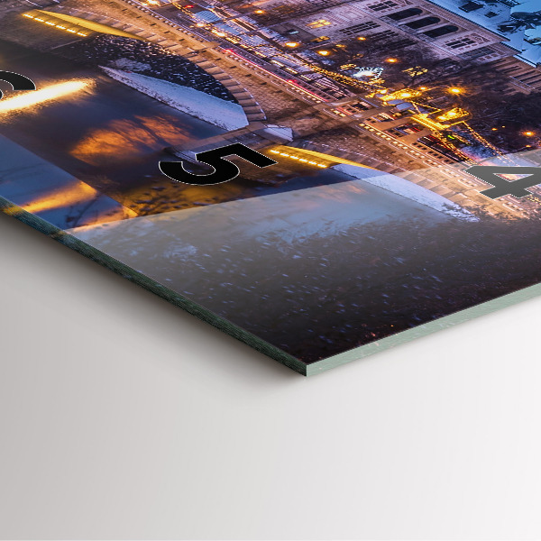 Wanduhr quadratisch mit motiv Panorama von Pilsen