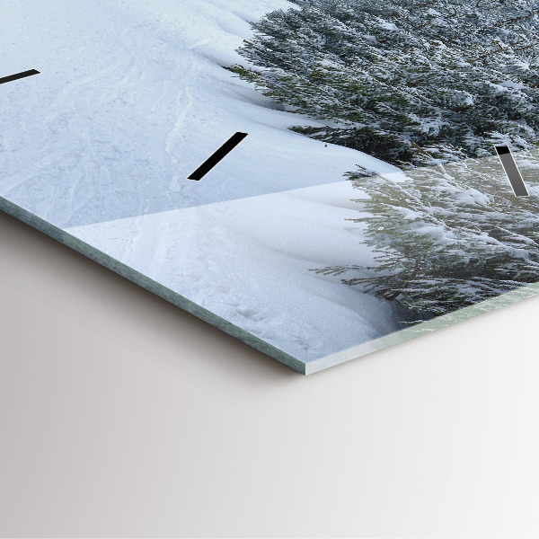 Wanduhr modern quadratisch Tschechisches Riesengebirge im Winter