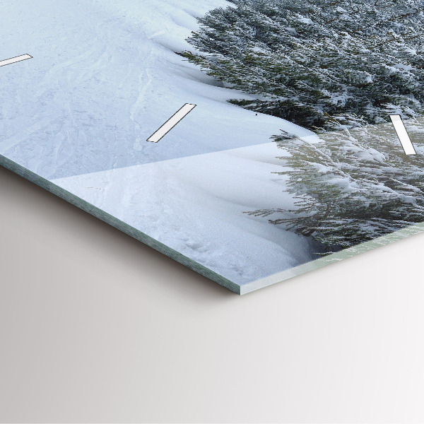 Wanduhr modern quadratisch Tschechisches Riesengebirge im Winter