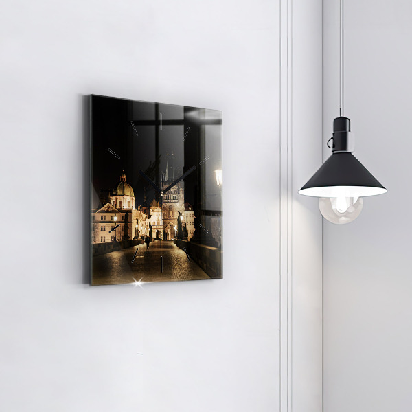 Wanduhr modern quadratisch Karlsbrücke in Prag