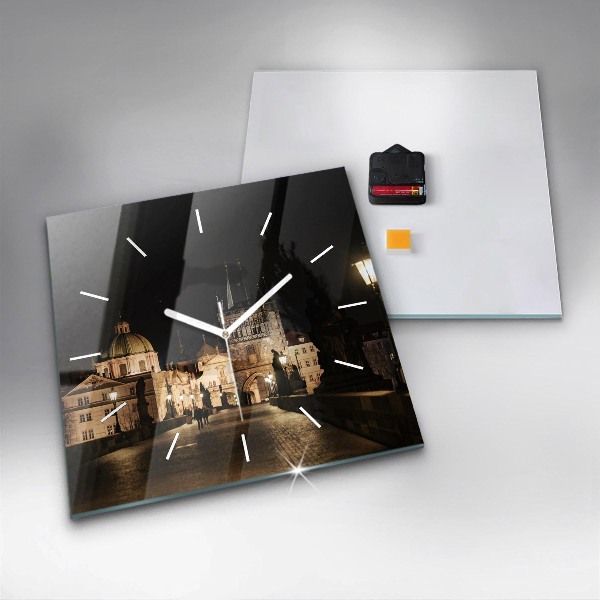 Wanduhr modern quadratisch Karlsbrücke in Prag