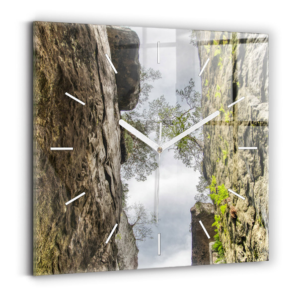 Wanduhr quadratisch Felsenstadt in der Tschechischen Republik