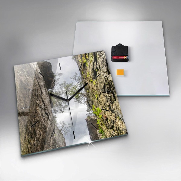 Wanduhr quadratisch Felsenstadt in der Tschechischen Republik