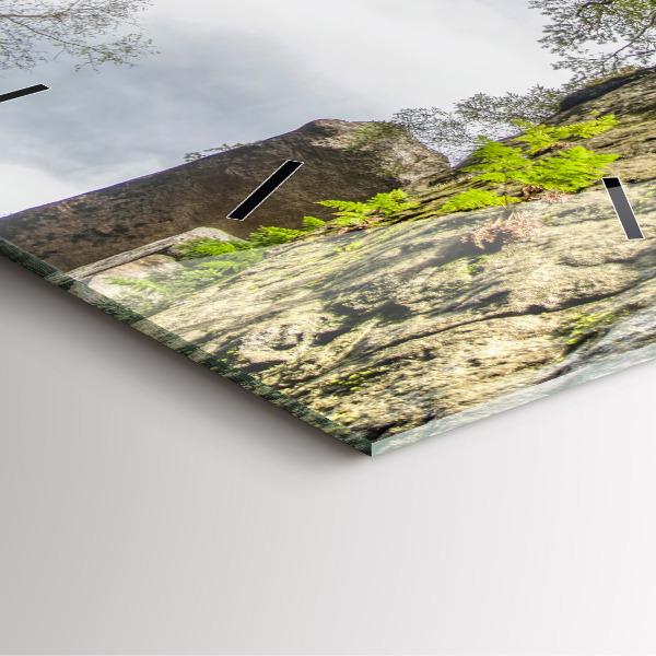 Wanduhr quadratisch Felsenstadt in der Tschechischen Republik