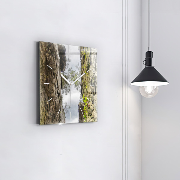 Wanduhr quadratisch Felsenstadt in der Tschechischen Republik