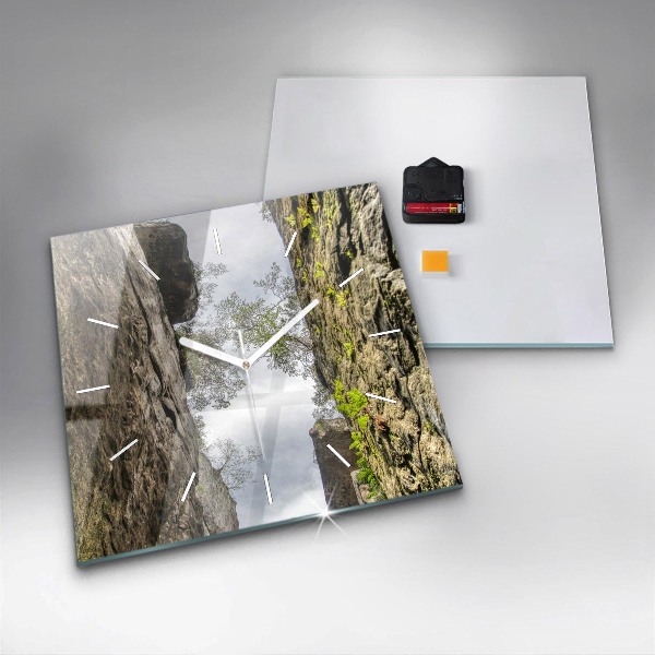 Wanduhr quadratisch Felsenstadt in der Tschechischen Republik