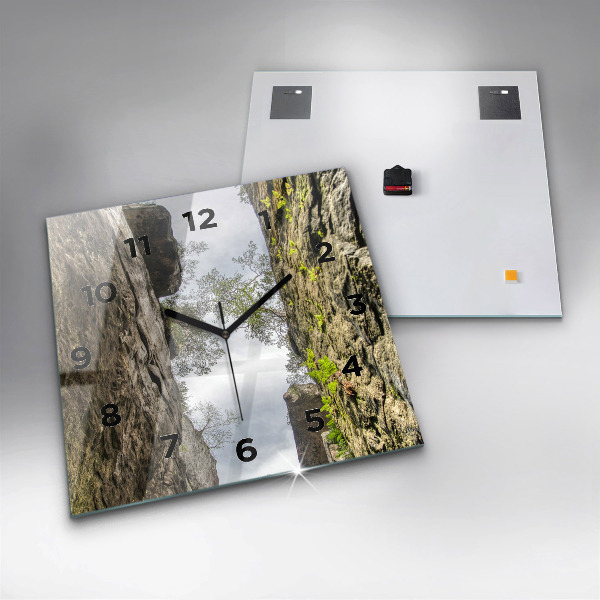 Wanduhr quadratisch Felsenstadt in der Tschechischen Republik