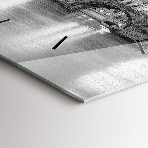 Wanduhr quadratisch Ansicht der Karlsbrücke Prag