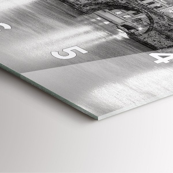 Wanduhr quadratisch Ansicht der Karlsbrücke Prag