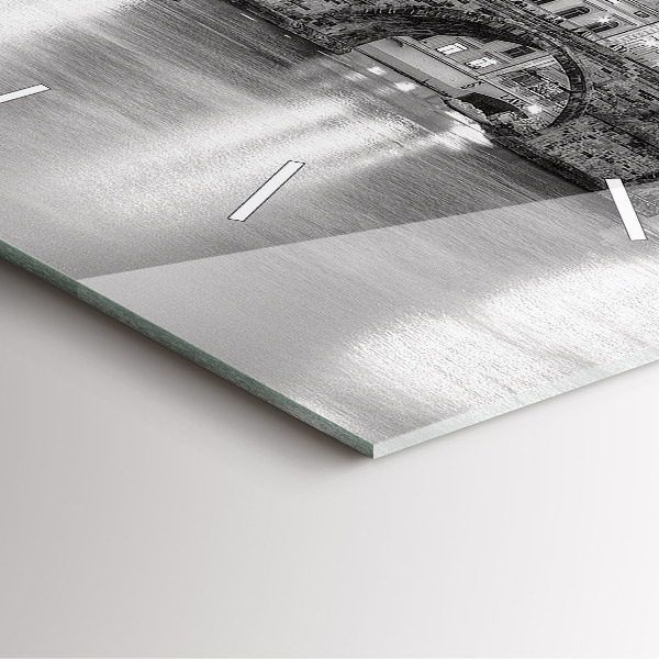 Wanduhr quadratisch Ansicht der Karlsbrücke Prag