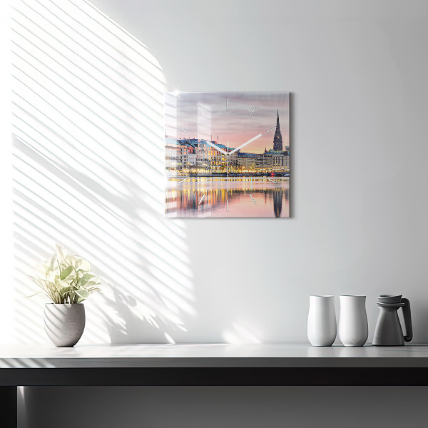 Wanduhr quadratisch Alster in Hamburg