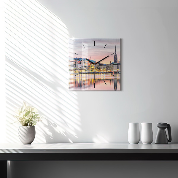 Wanduhr quadratisch Alster in Hamburg