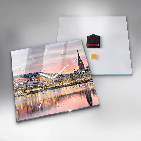 Wanduhr quadratisch Alster in Hamburg