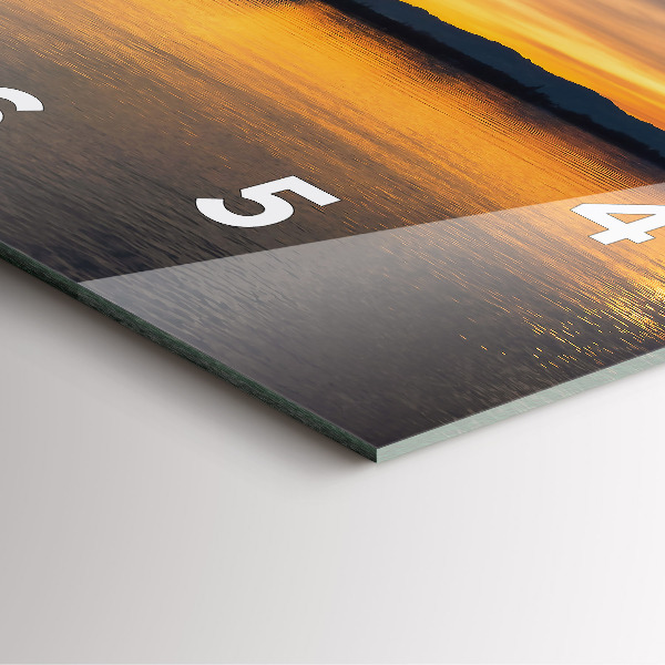 Wanduhr quadratisch mit motiv Sonnenuntergang über einem See