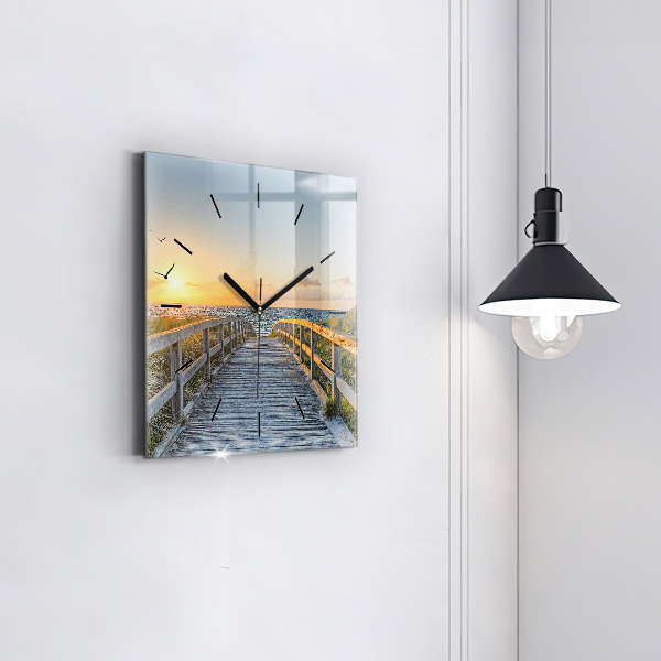 Wanduhr modern quadratisch Strandurlaub