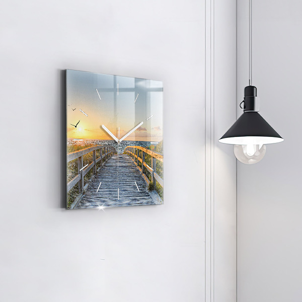 Wanduhr modern quadratisch Strandurlaub