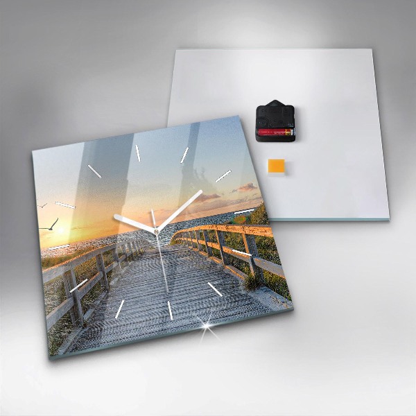 Wanduhr modern quadratisch Strandurlaub