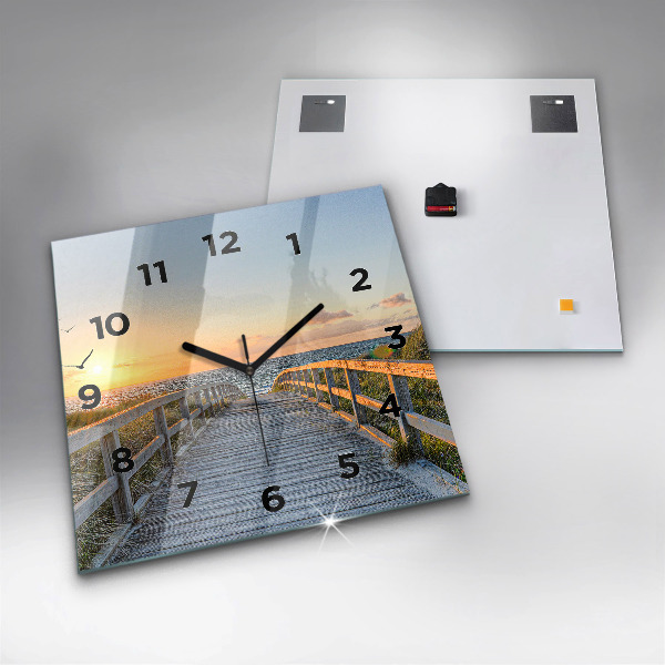Wanduhr modern quadratisch Strandurlaub